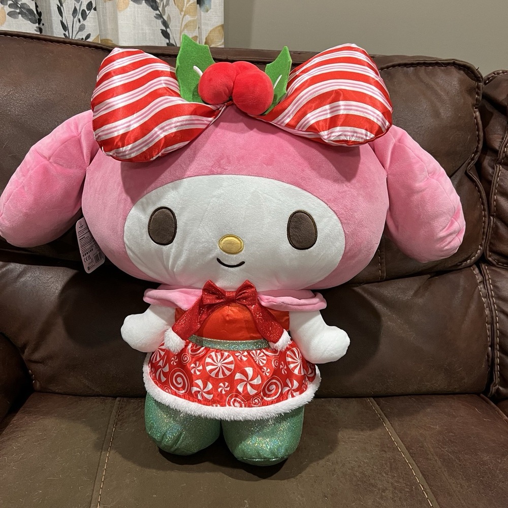 Hello Kitty Sanrio My Melody Christmas Holiday Mistletoe Jumbo Large Plush 24"